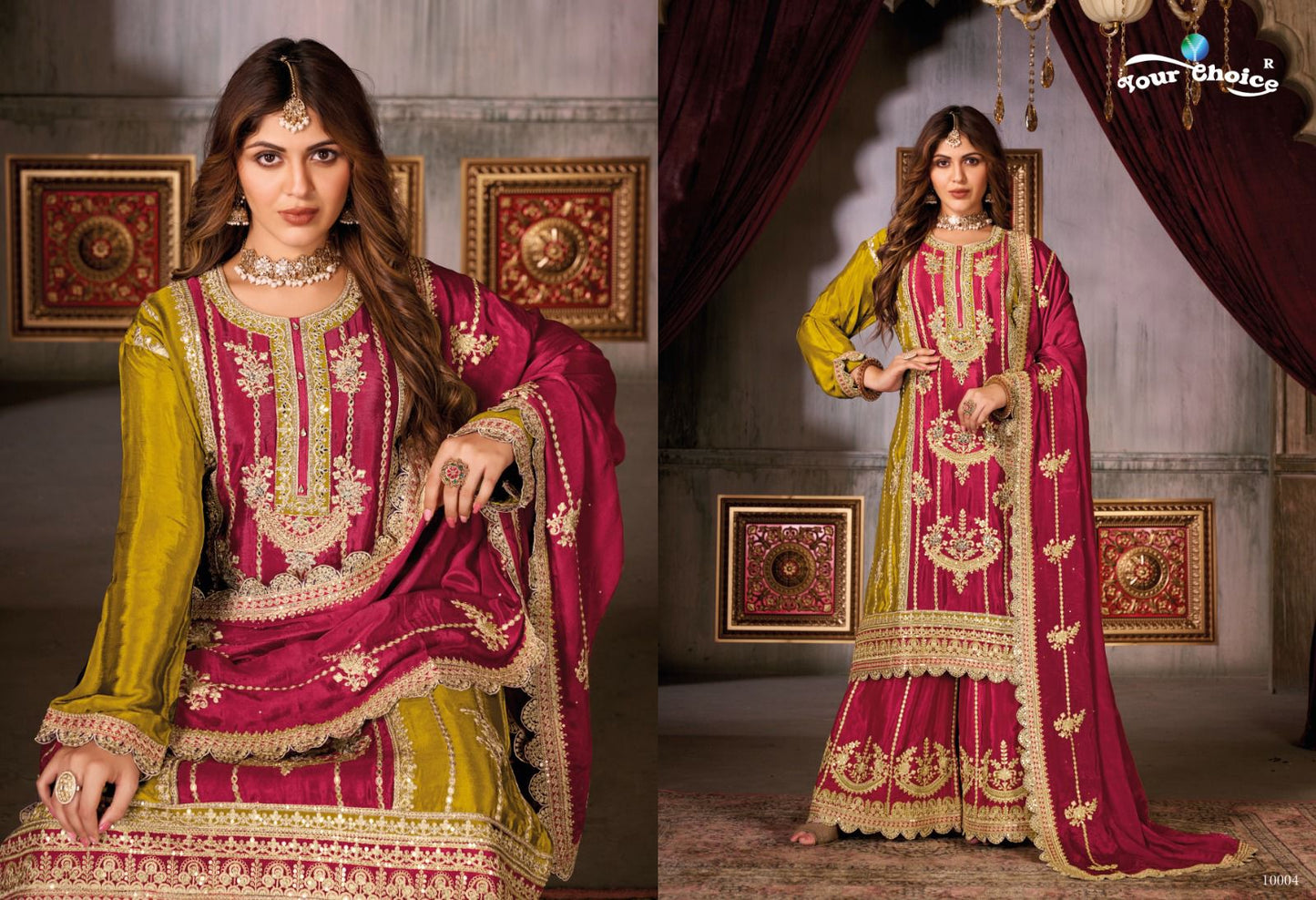Glosy Your Choice Chinon Pakistani Readymade Suits