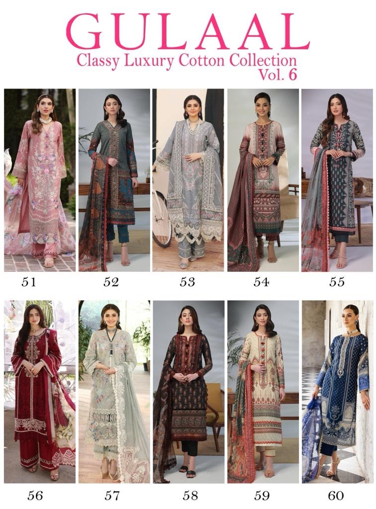 Gulaal Classy Luxury Cotton Collection Vol 6 Sana Maryam Karachi Salwar Suits