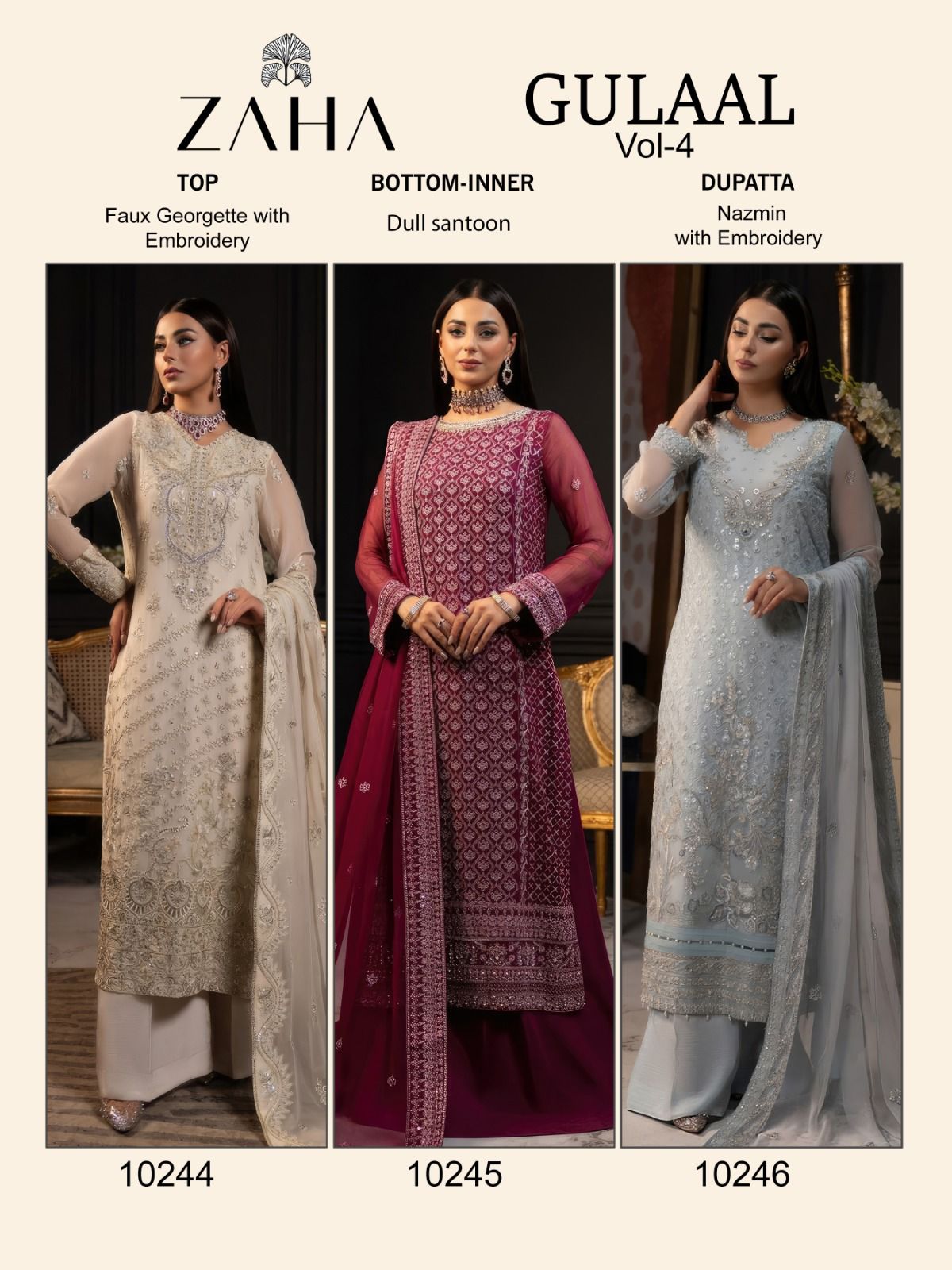 Gulaal Vol 4 Zaha Georgette Pakistani Salwar Suits