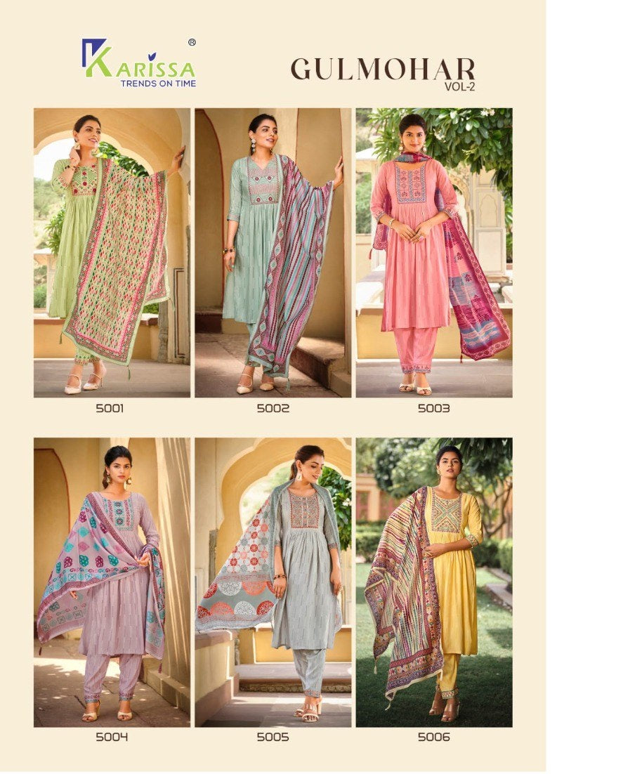 Gulmohar Vol 2 Karissa Rayon Readymade Pant Style Suits