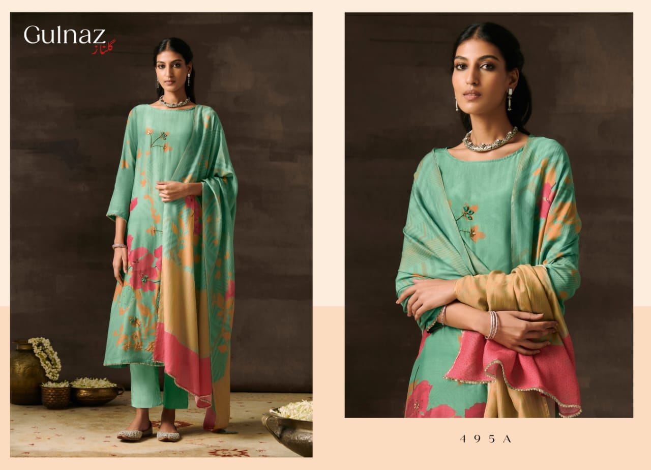 Gulnaz-495 Tm Muslin Silk Pant Style Suits