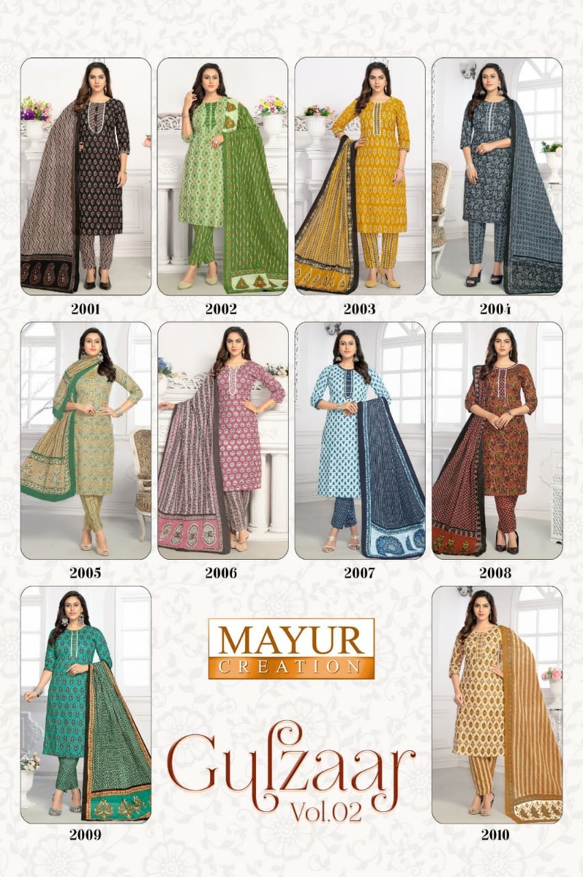 Gulzaar Vol 2 Mayur Creation Cotton Readymade Pant Style Suits