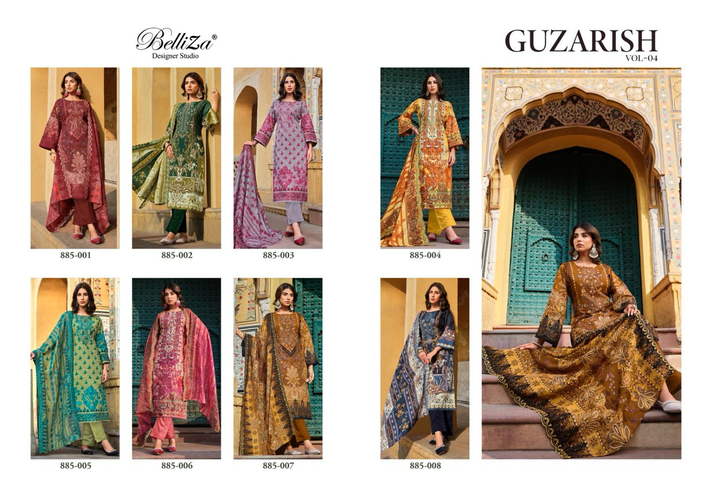 Guzarish Vol 4 Belliza Designer Studio Pure Cotton Pant Style Suits