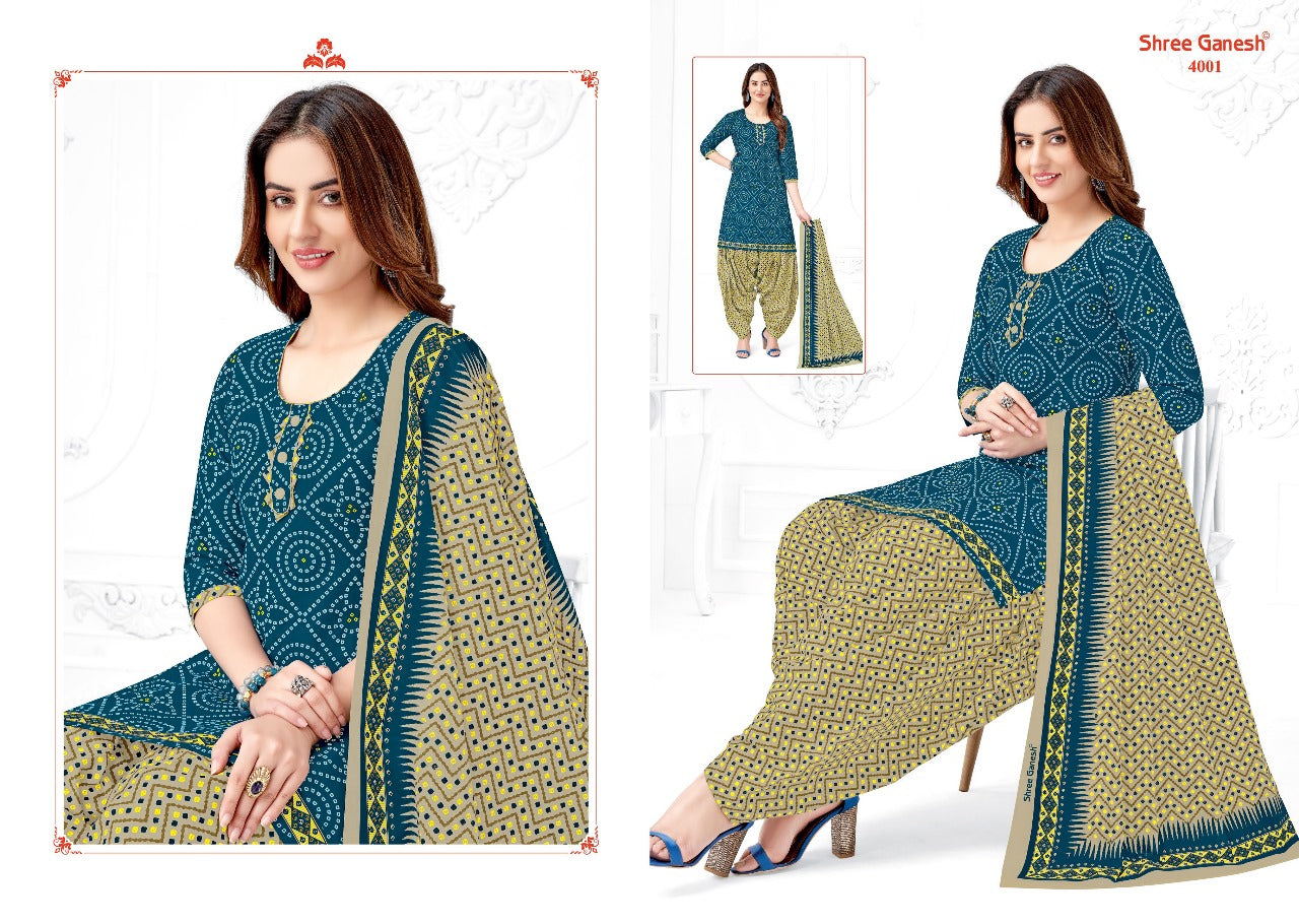 Hansika Vol 20 Shree Ganesh Readymade Cotton Patiyala Suits