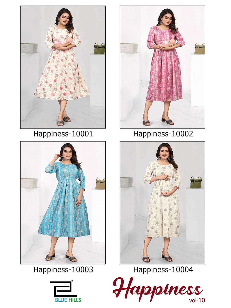 Happiness Vol 10 Blue Hills Rayon Feeding Kurtis