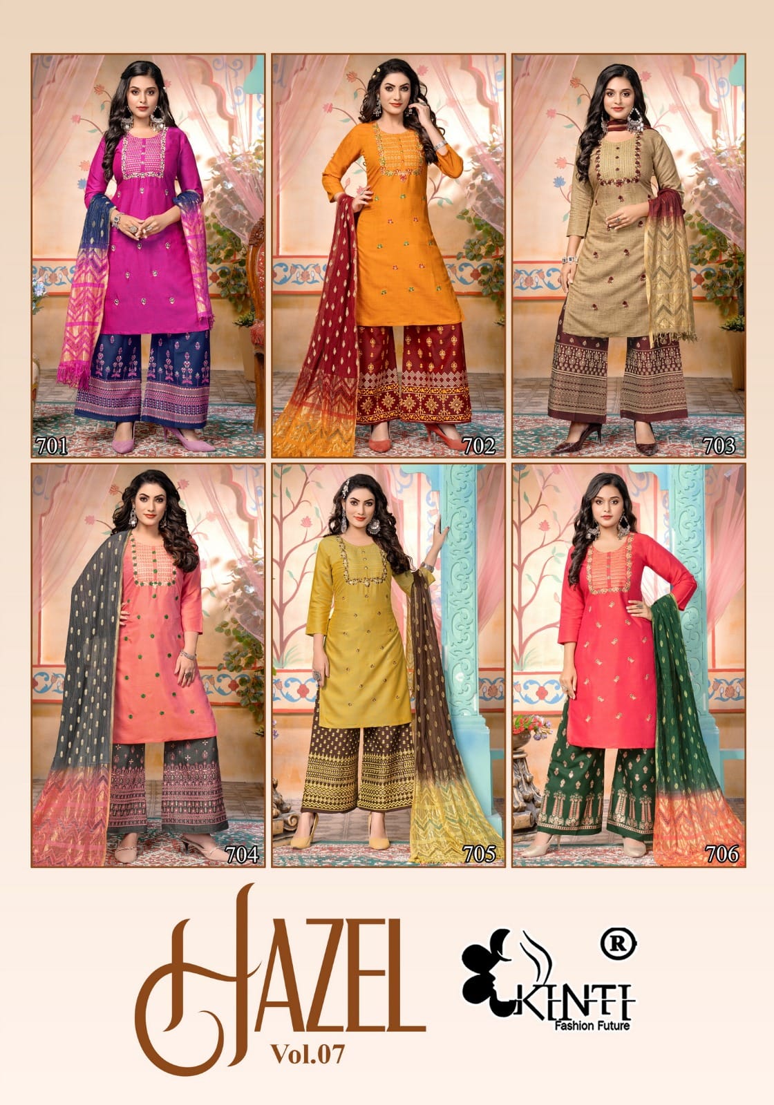 Hazel Vol 7 Kinti Rayon Readymade Plazzo Style Suits