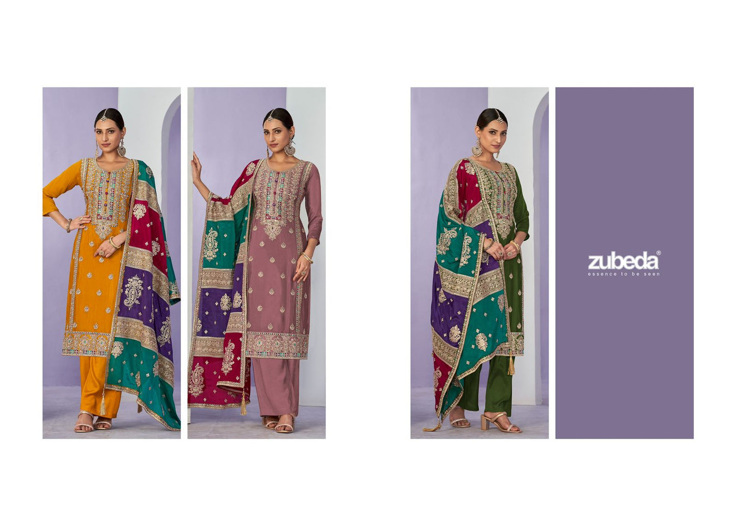 Heer Zubeda Chinon Pant Style Suits