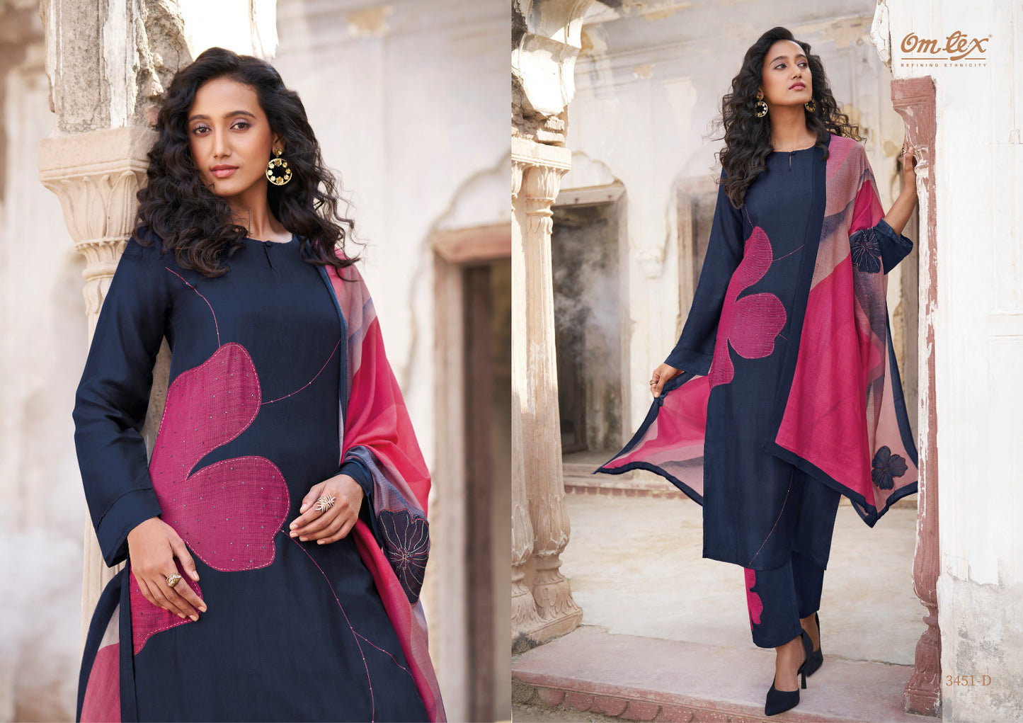 Husnara Omtex Silk Plazzo Style Suits