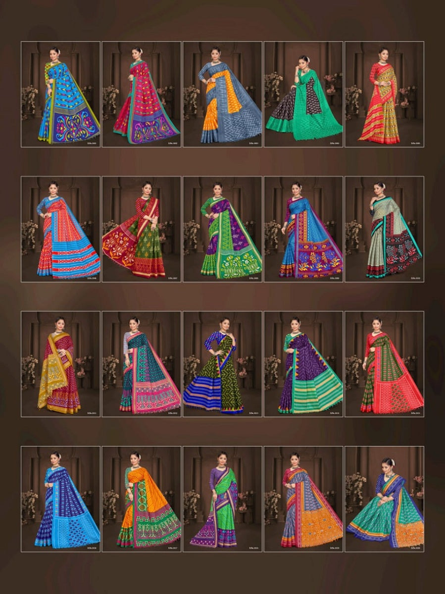 Ikkat Smc Cotton Sarees