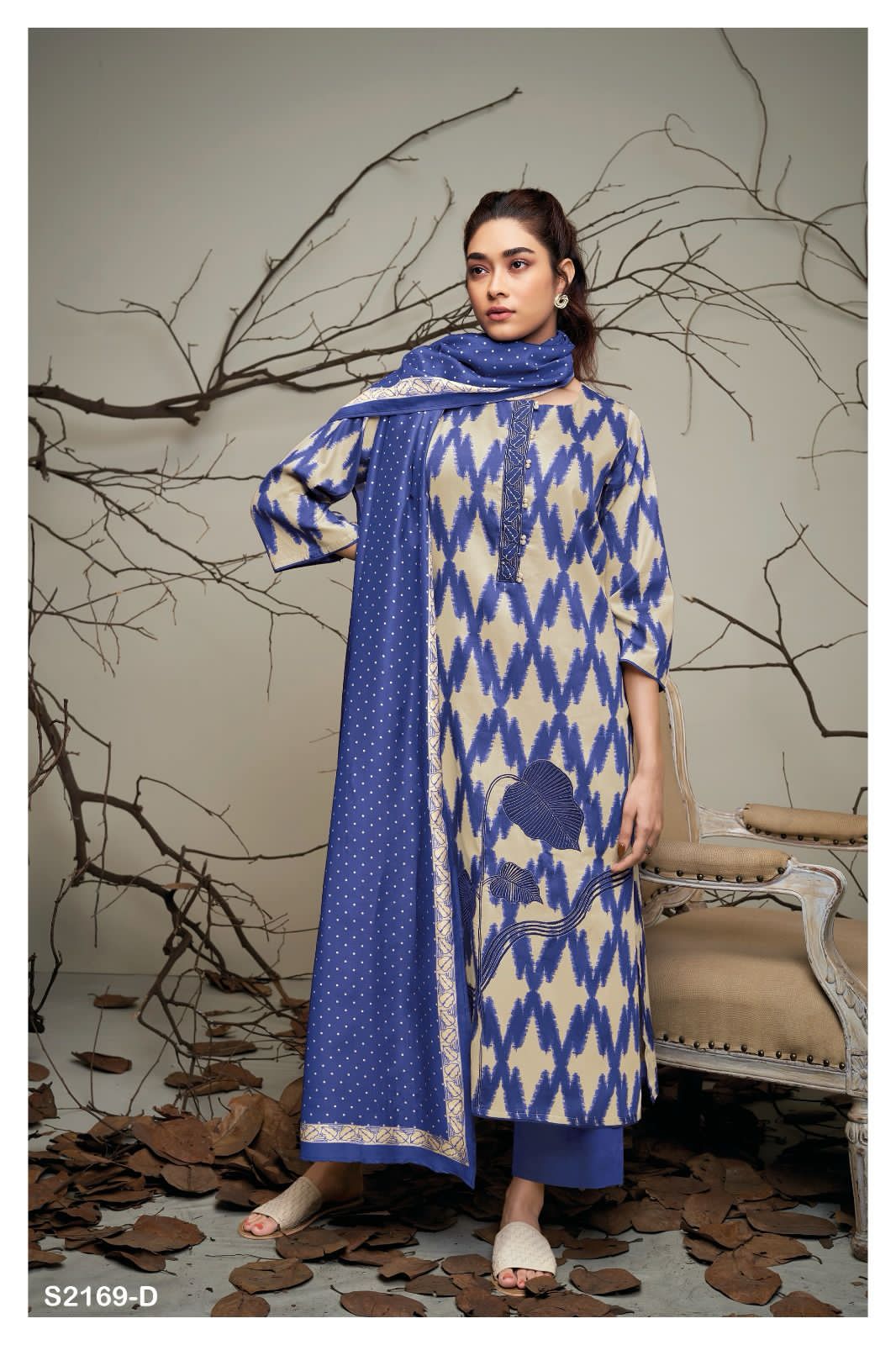 Inez 2169 Ganga Cotton Silk Plazzo Style Suits