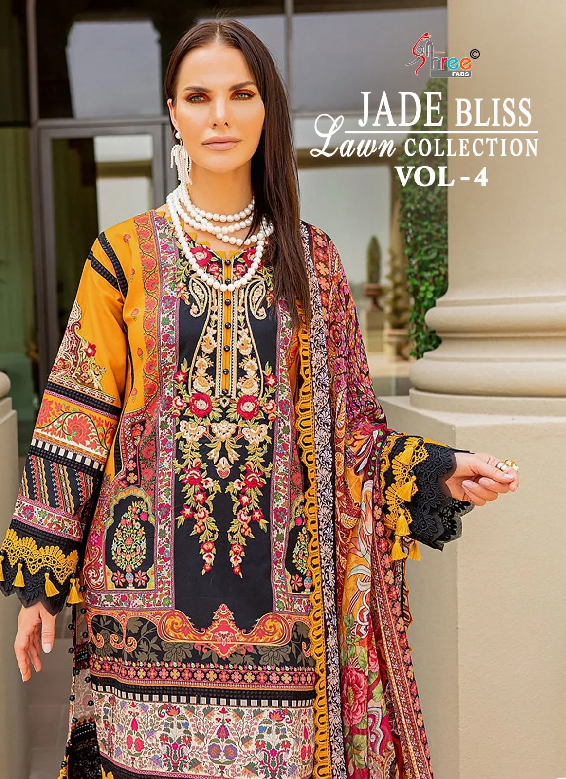 Jade Bliss Lawn Vol 4 Shree Fabs Cotton Pakistani Patch Work Suits