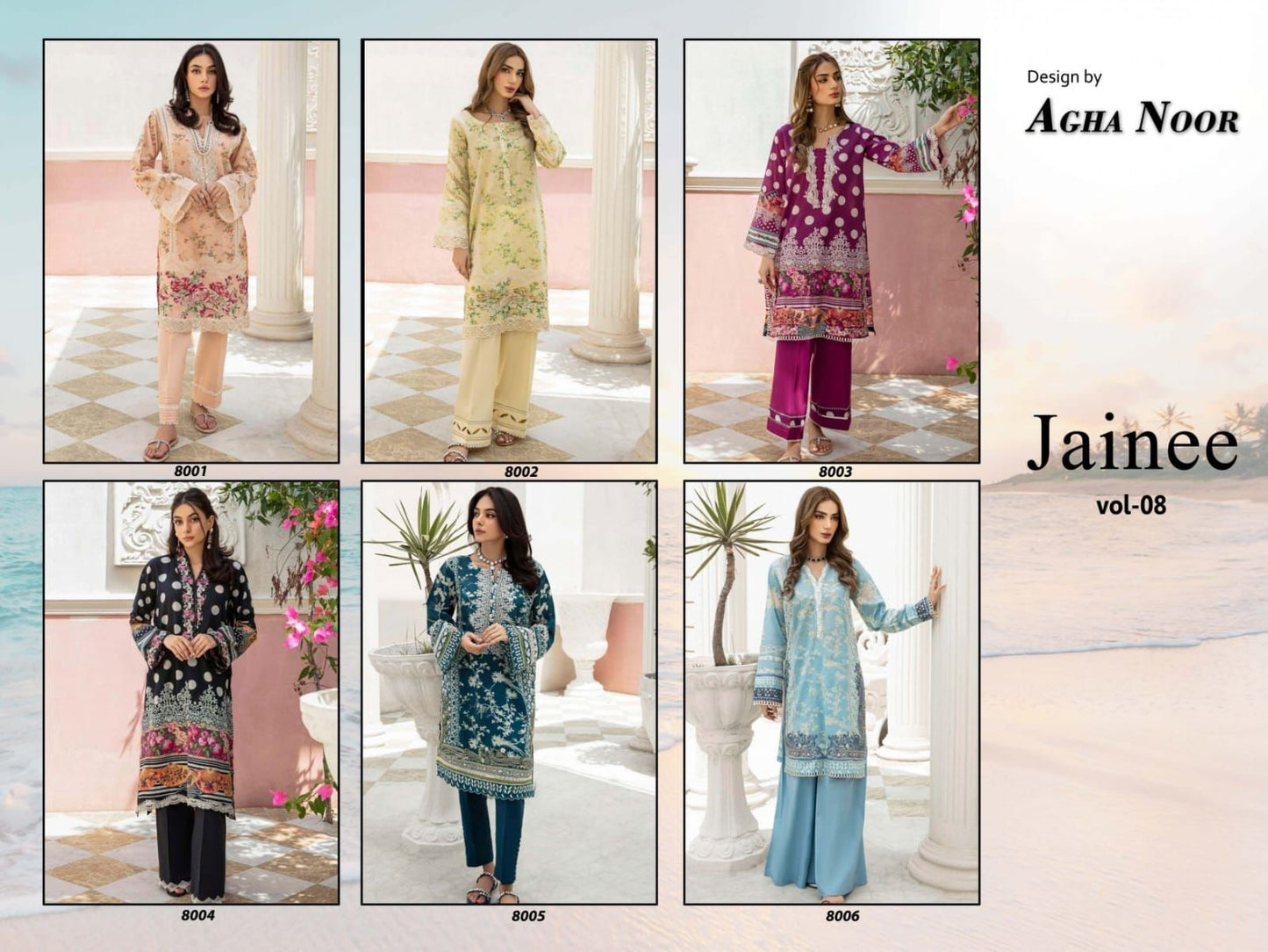 Jainee Vol 8 Agha Noor Lawn Karachi Salwar Suits