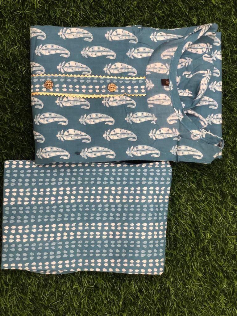 Jaipuri Cotton B Navad Kurti Pant Set