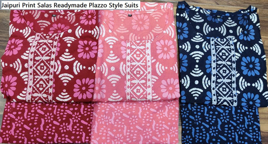 Jaipuri Print Salas Readymade Plazzo Style Suits