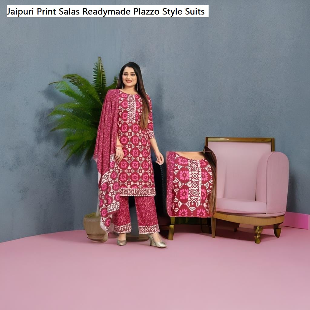 Jaipuri Print Salas Readymade Plazzo Style Suits