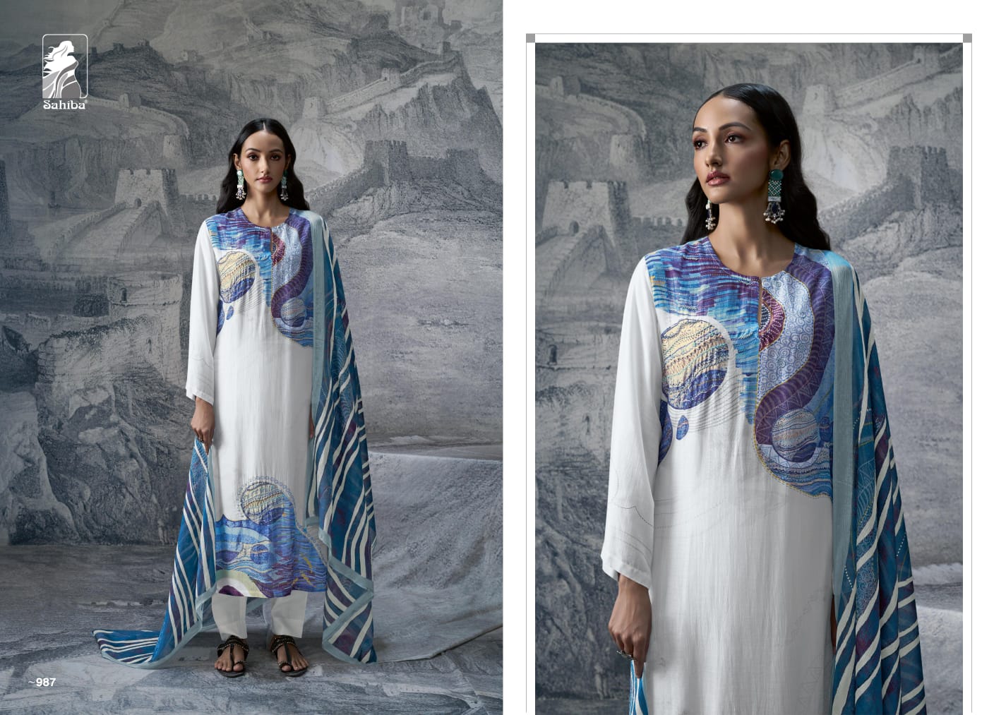 Jal Sahiba Muslin Pant Style Suits