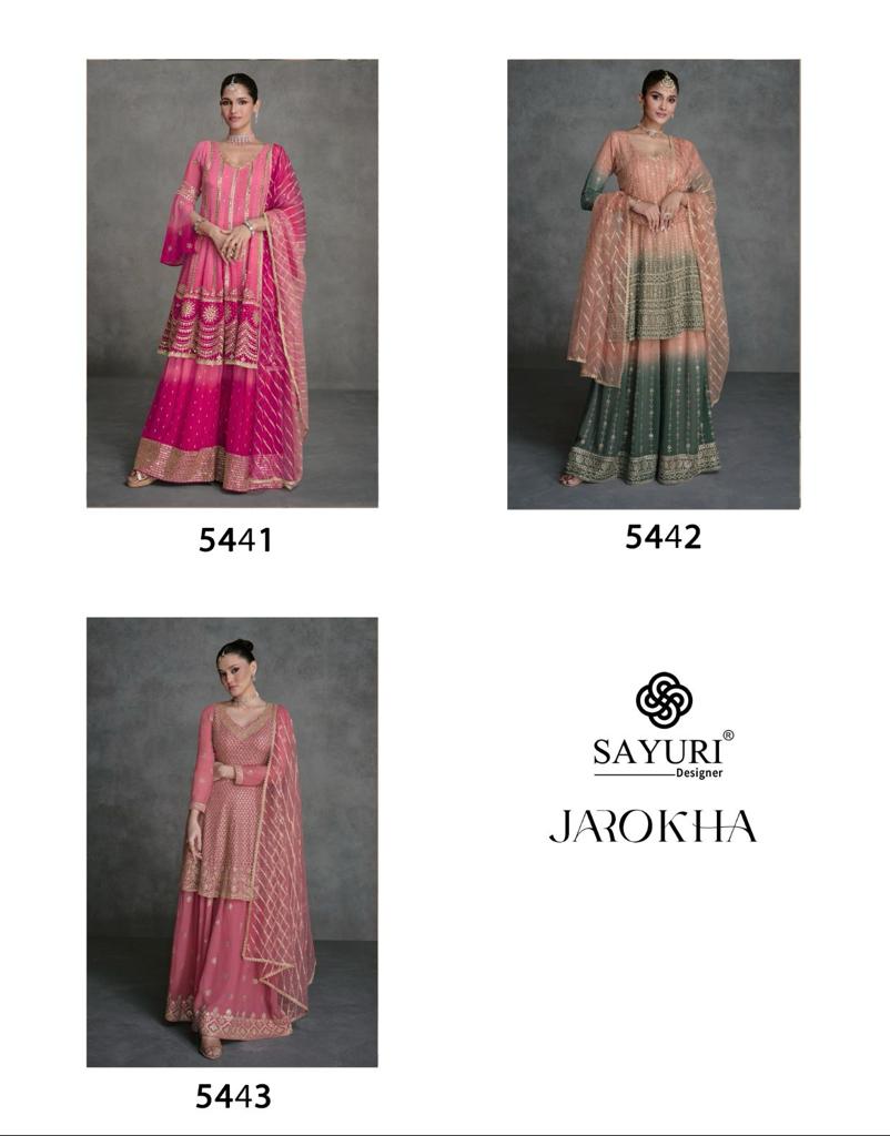 Jarokha Sayuri Georgette Readymade Sharara Suits