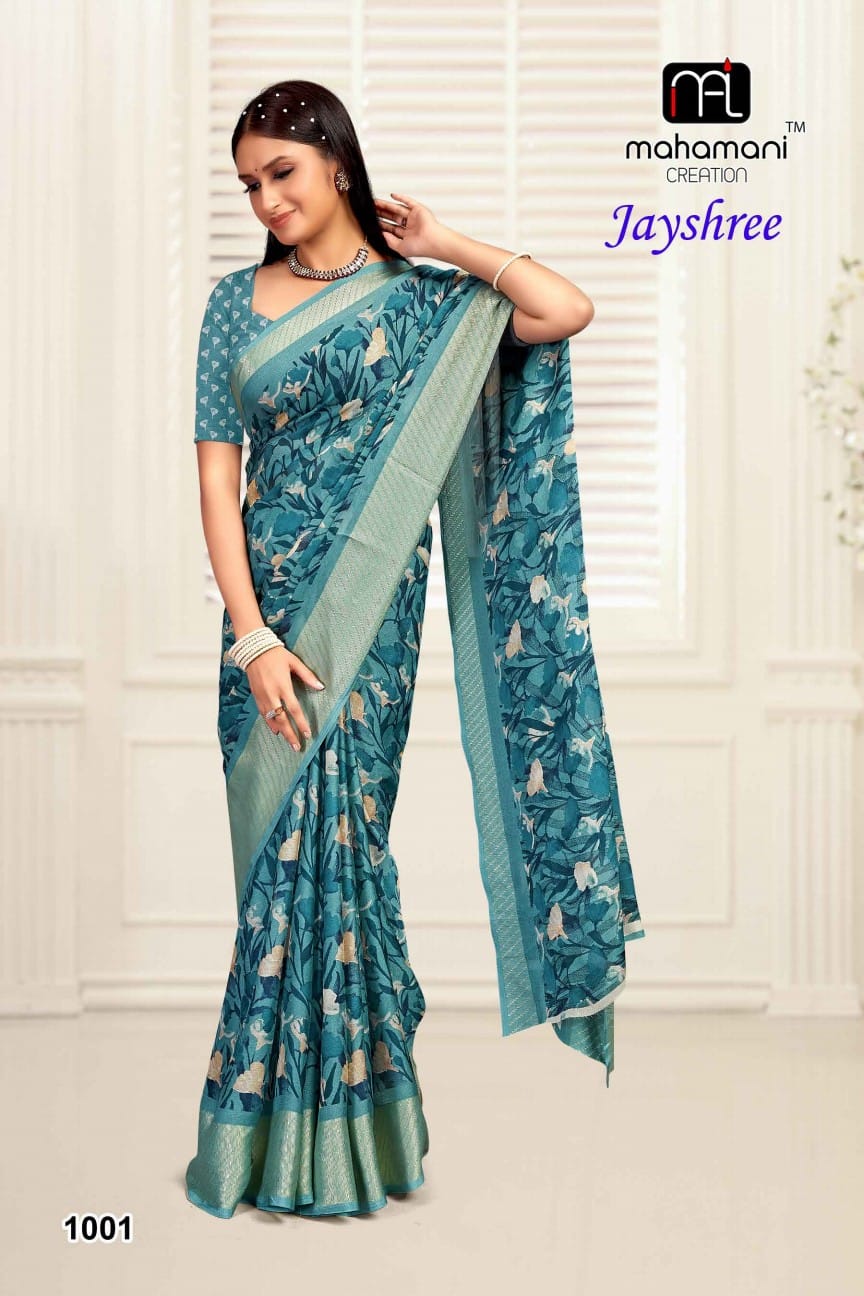 Jayshree Mahamani Creation Dull Moss Sarees