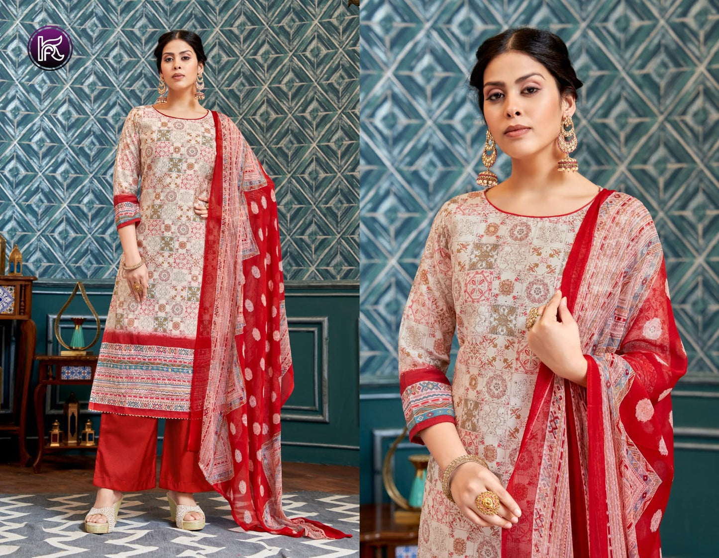 Jil Mil Kala Fashion Muslin Salwar Suits