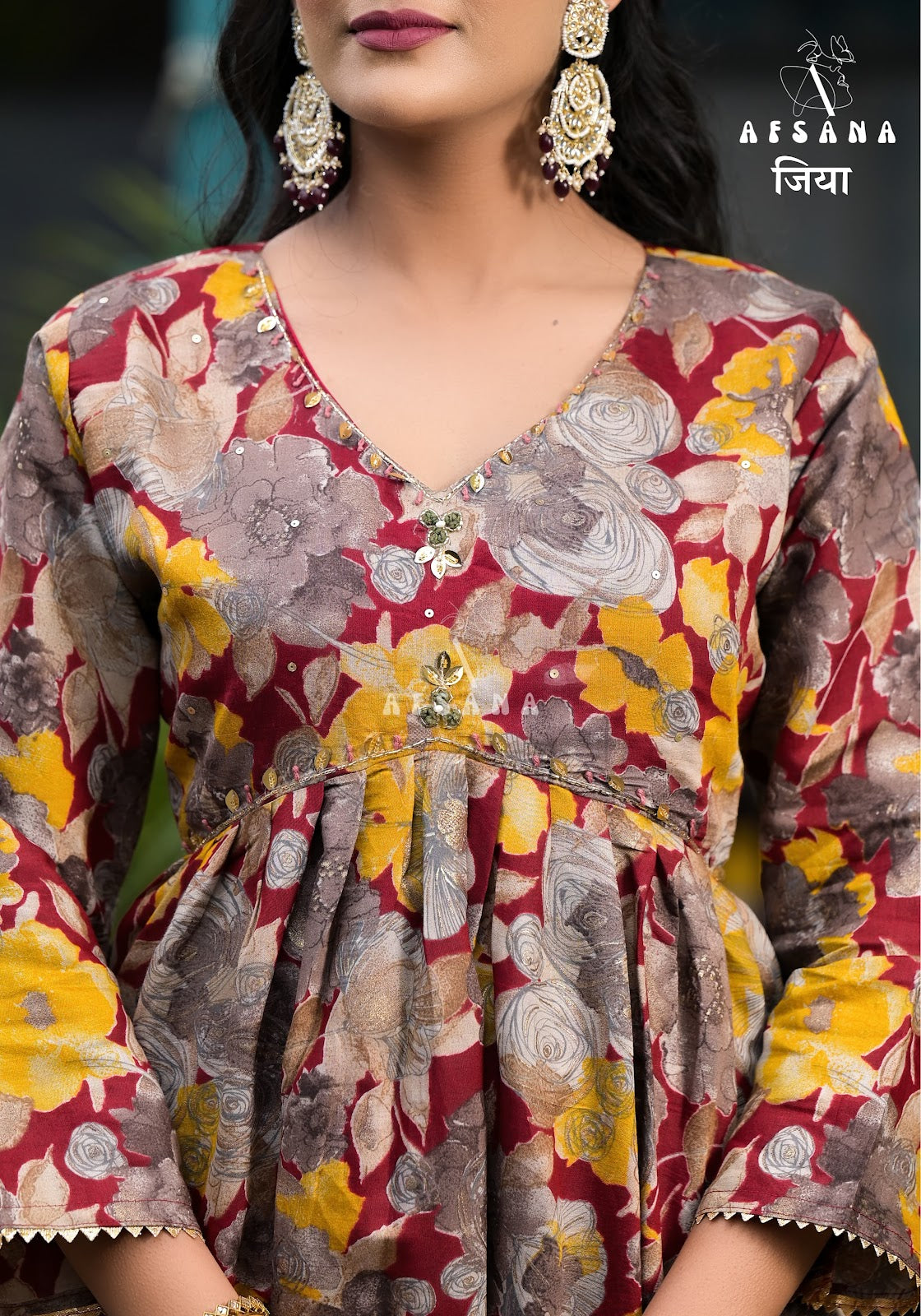 Jiya Afsana Muslin Readymade Pant Style Suits