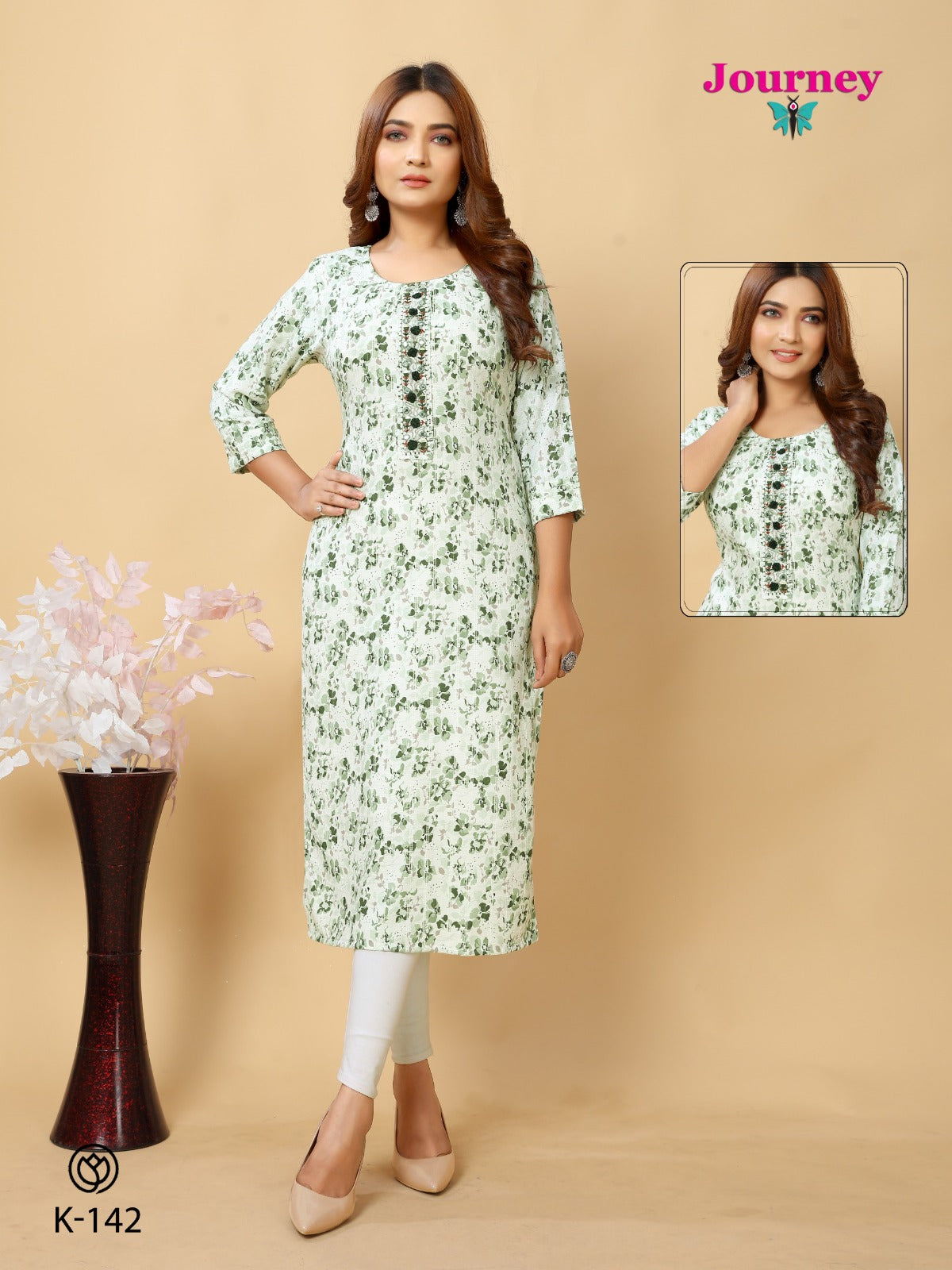 K 140-143 Journey Design Viscose Long Straight Kurti