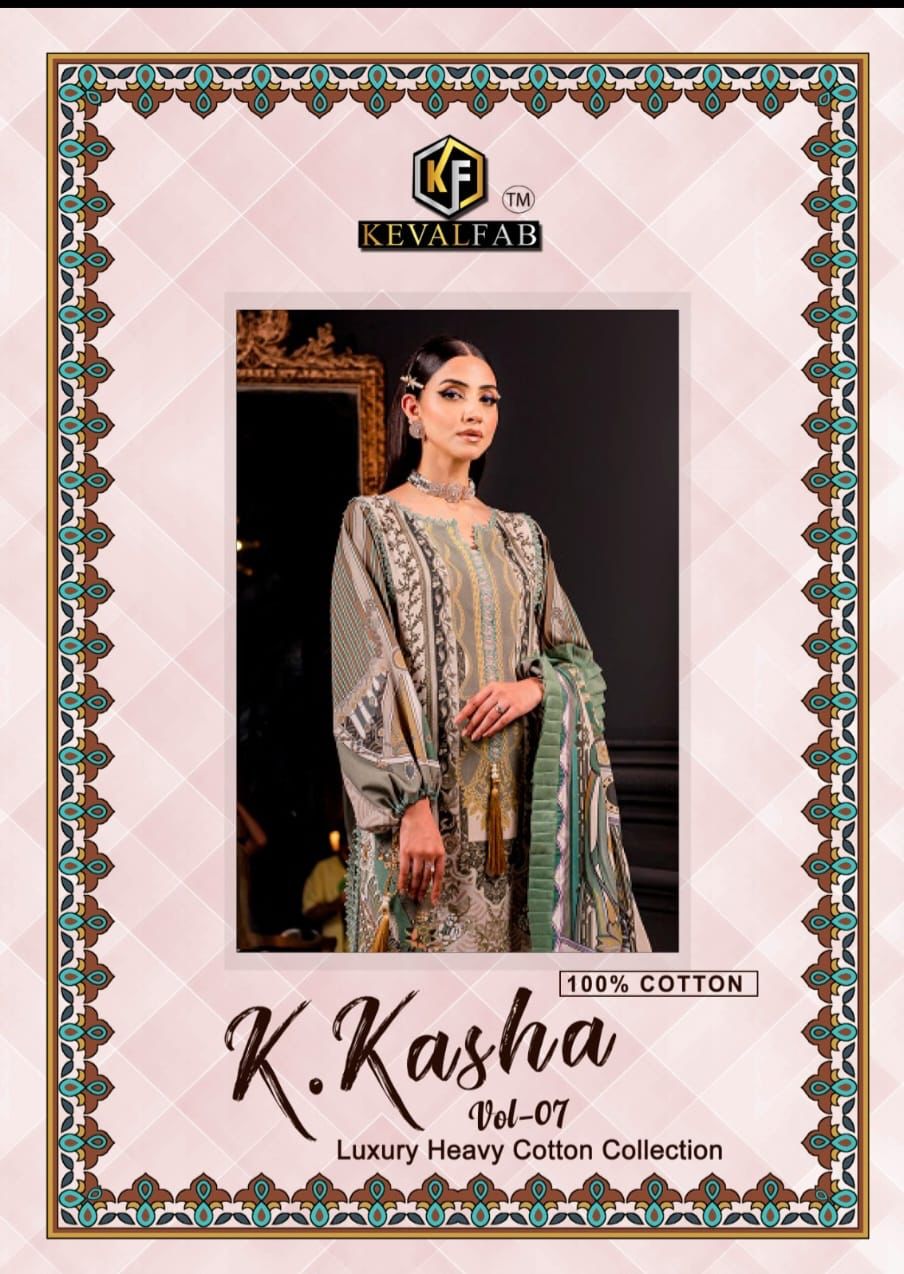 K Kasha Vol 7 Keval Fab Karachi Salwar Suits