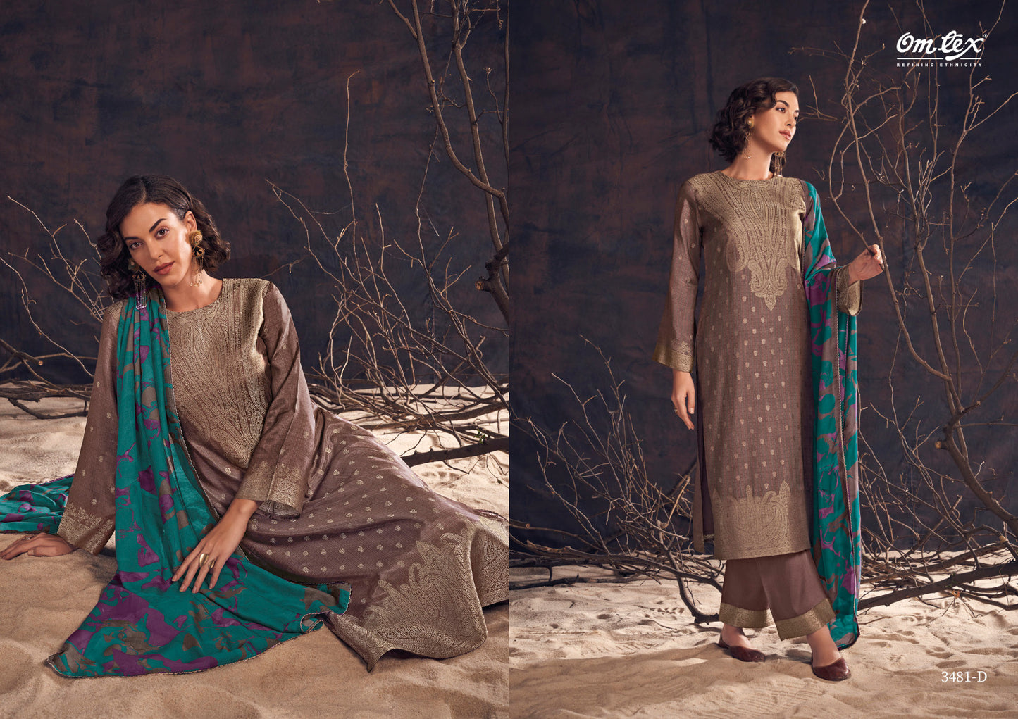 Kaanan Omtex Muslin Jacquard Pant Style Suits