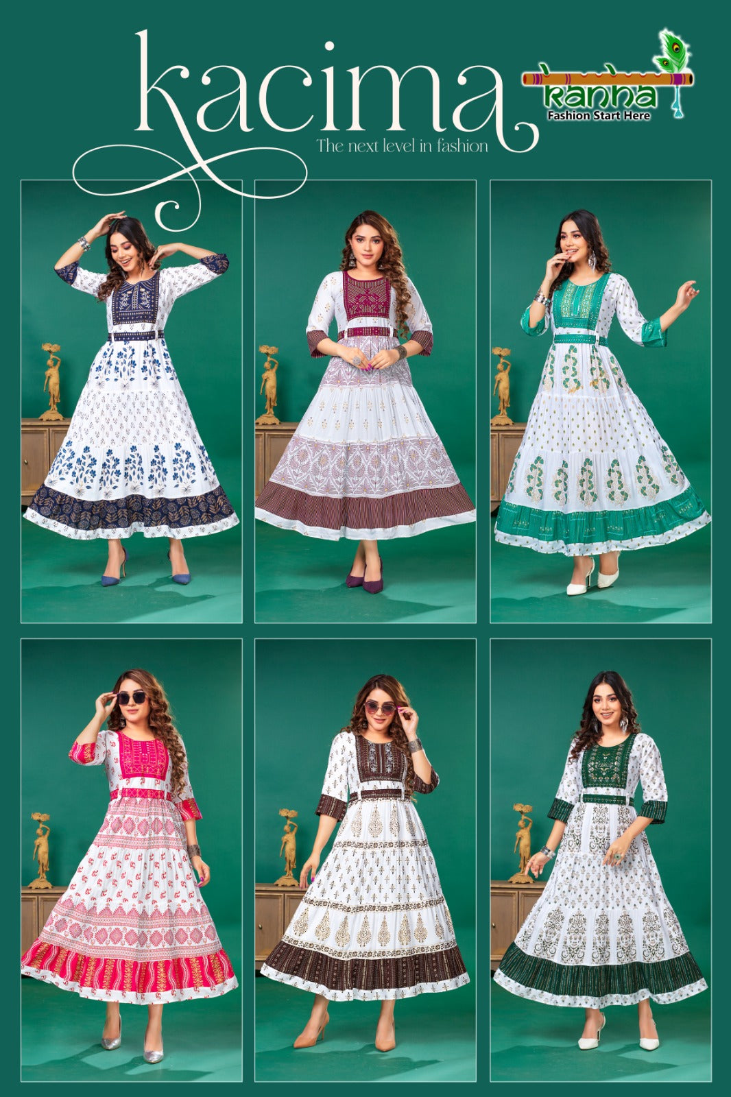 Kacima Kanha Rayon Floor Length Kurtis