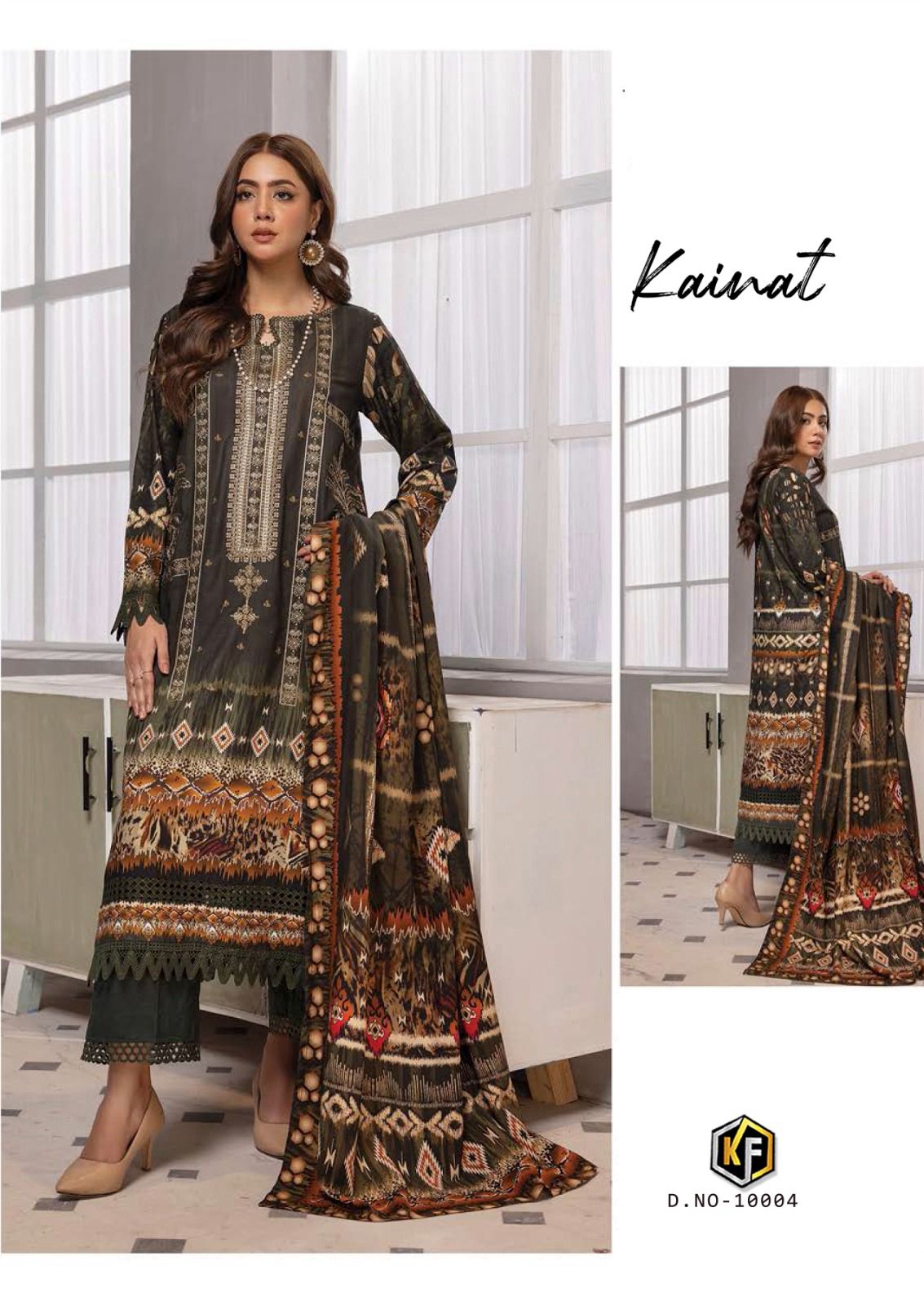Kainat Luxury Lawn Vol 10 Keval Fab Lawn Cotton Karachi Salwar Suits
