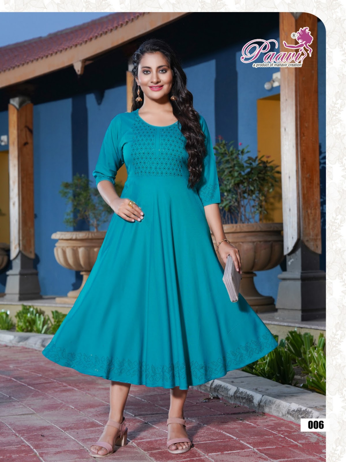 Kajal Paavi Rayon Anarkali Kurtis