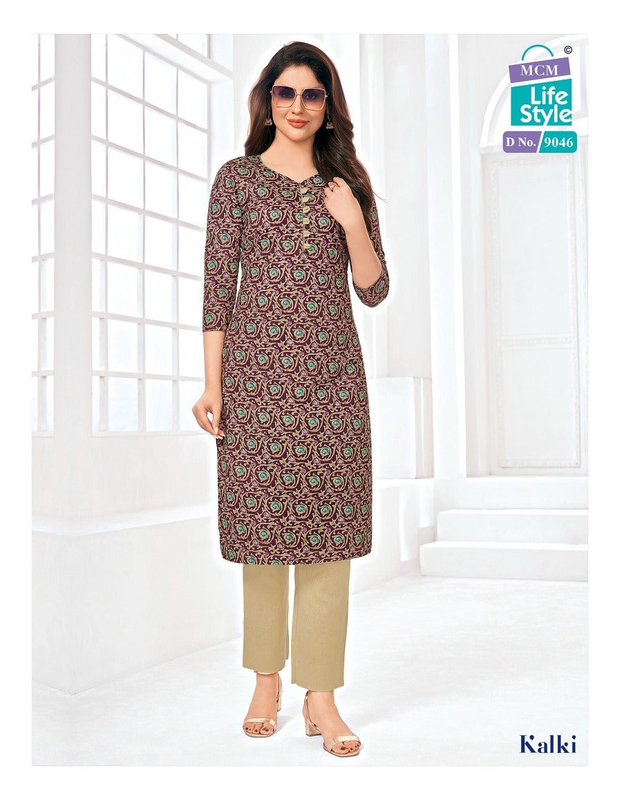 Kalki Vol 4 Mcm Lifestyle Cotton Knee Length Kurtis