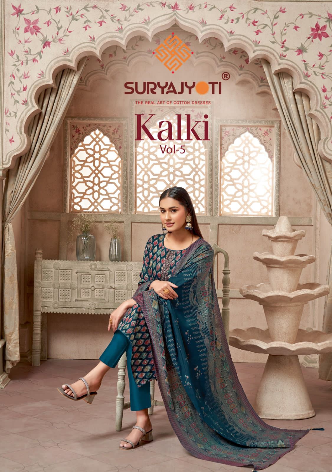 Kalki Vol 5 Suryajyoti Jaam Satin Pant Style Suits