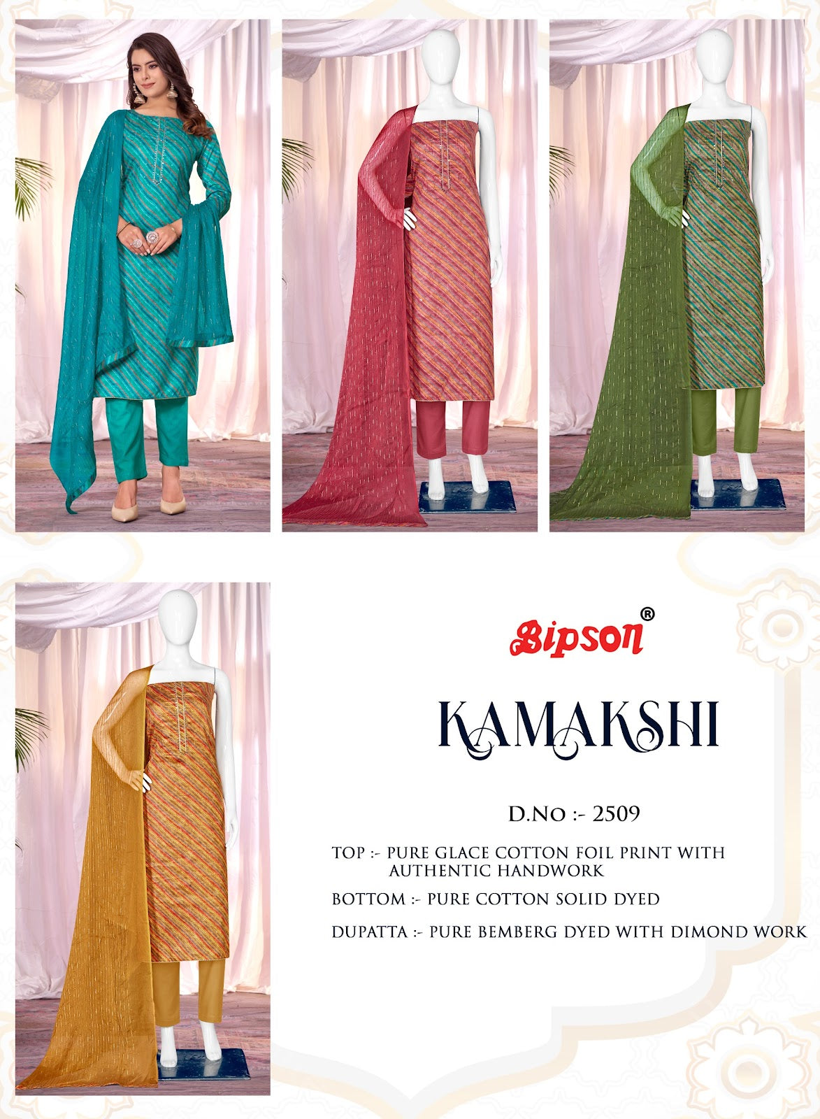 Kamakshi-2509 Bipson Prints Cotton Pant Style Suits