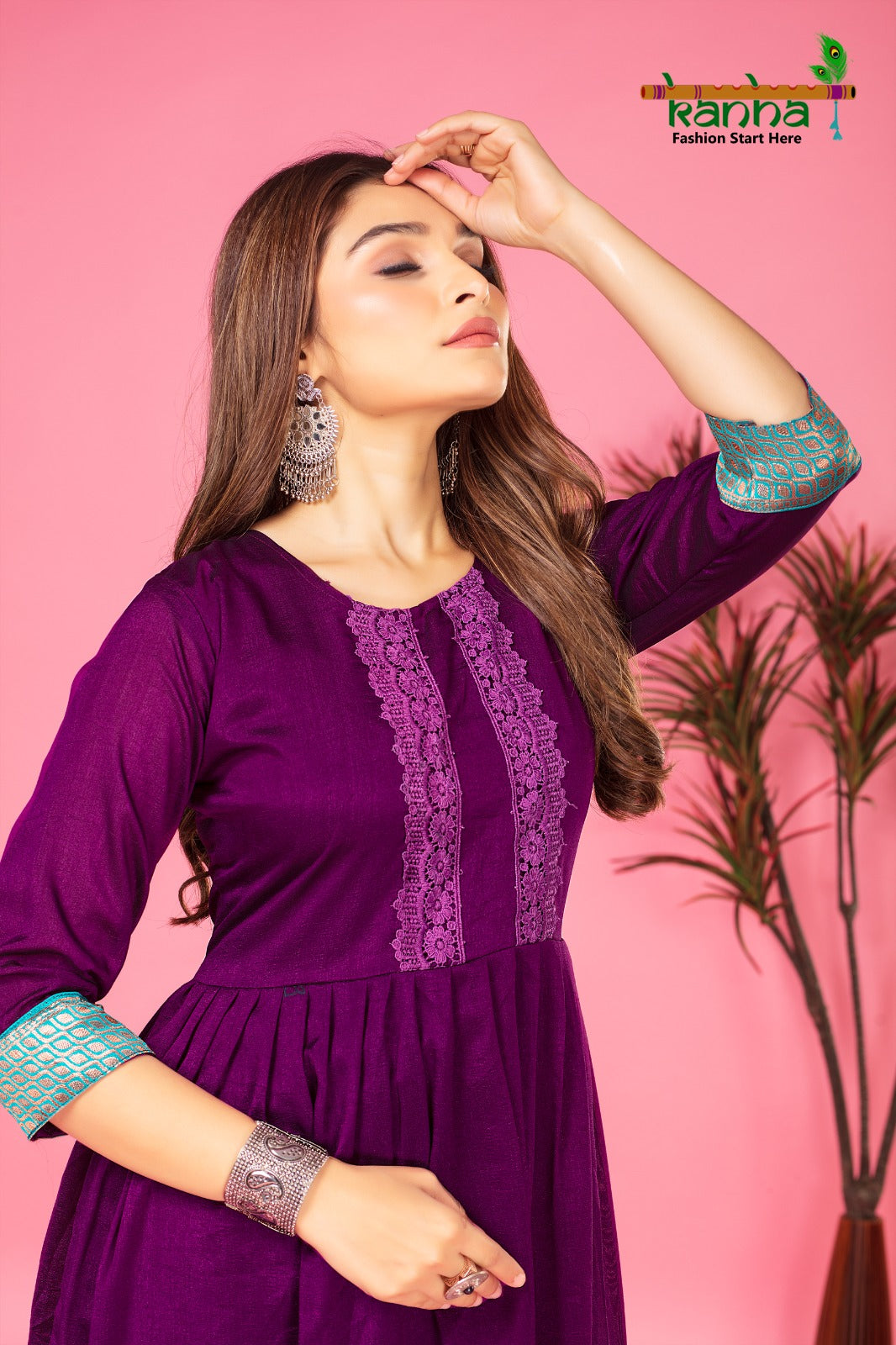 Kamlam Kanha Silk Anarkali Kurtis