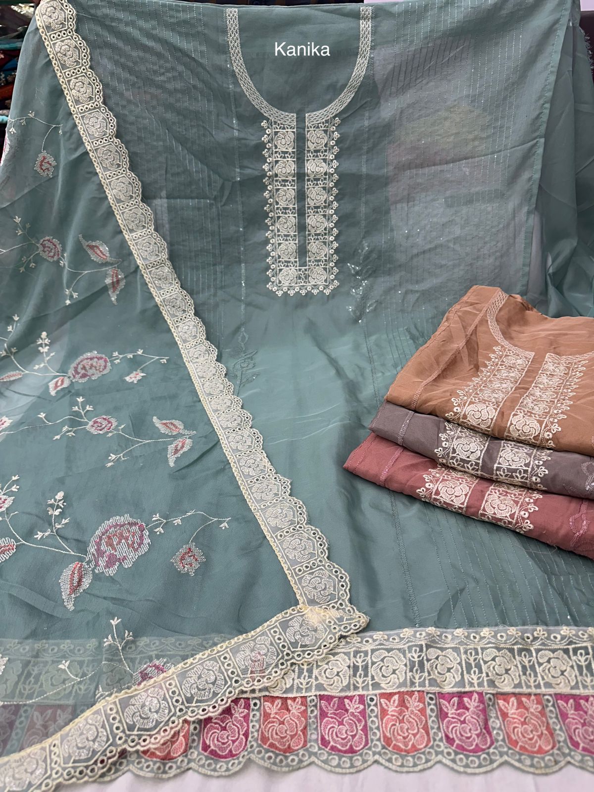 Kanika Nayandeep Organza Salwar Suits