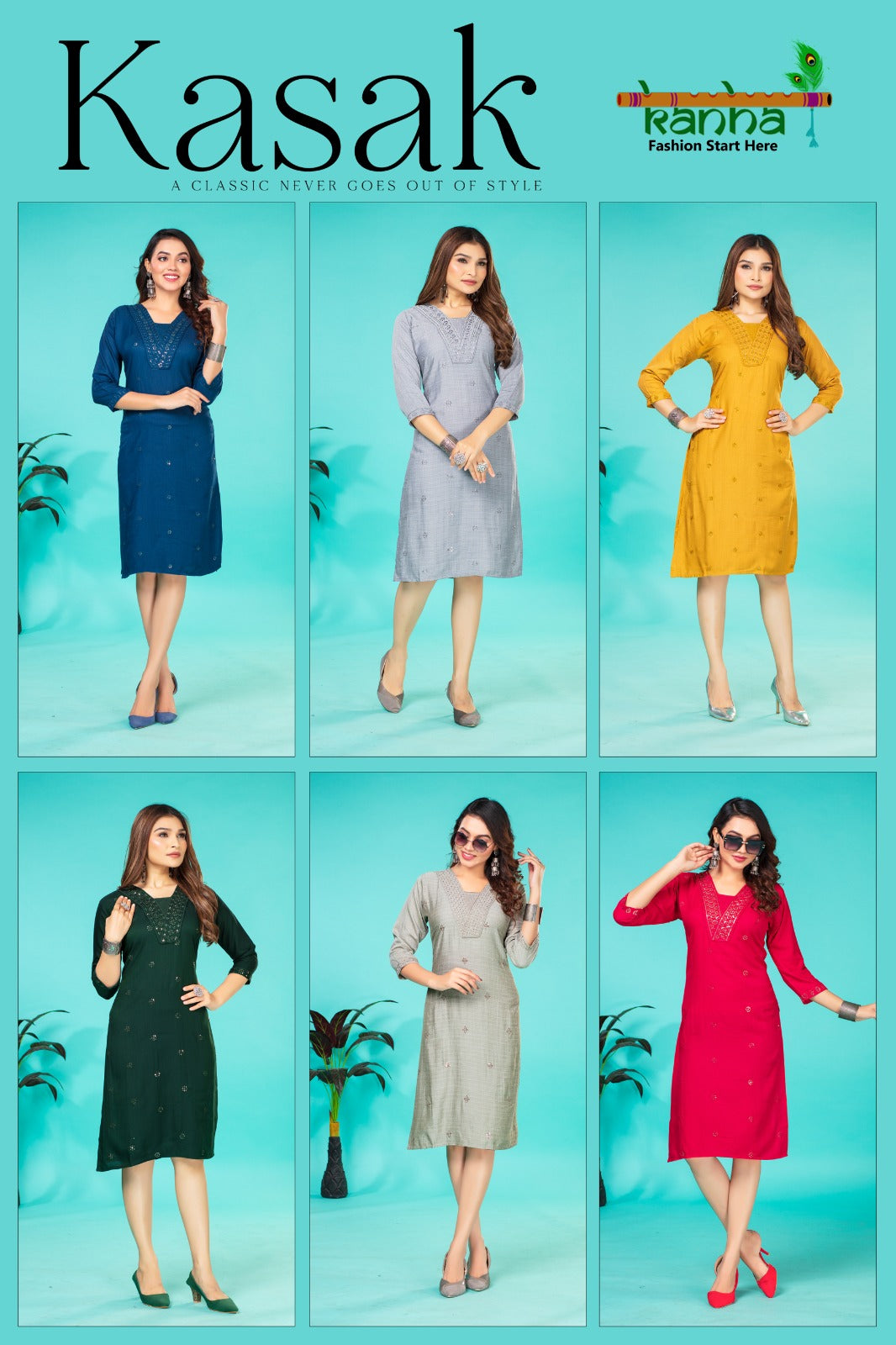 Kasak Kanha Knee Length Kurtis