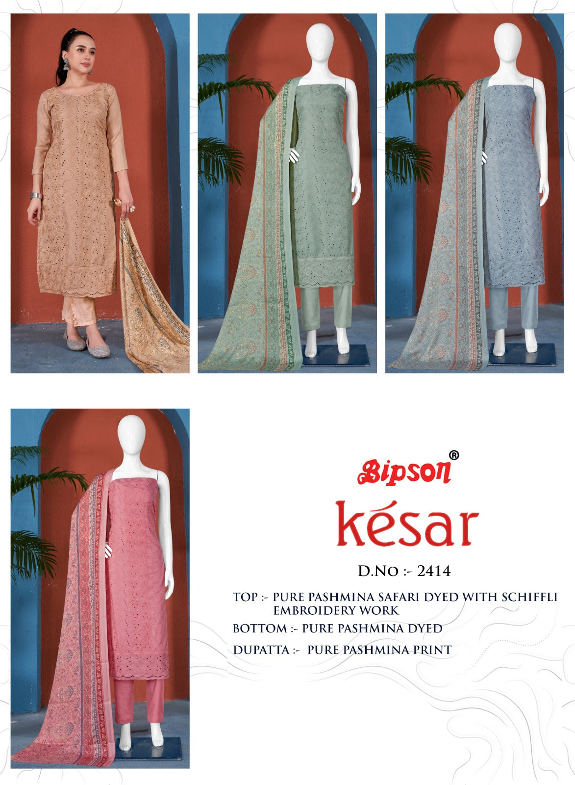Kesar-2414 Bipson Prints Woolen Pashmina Suits