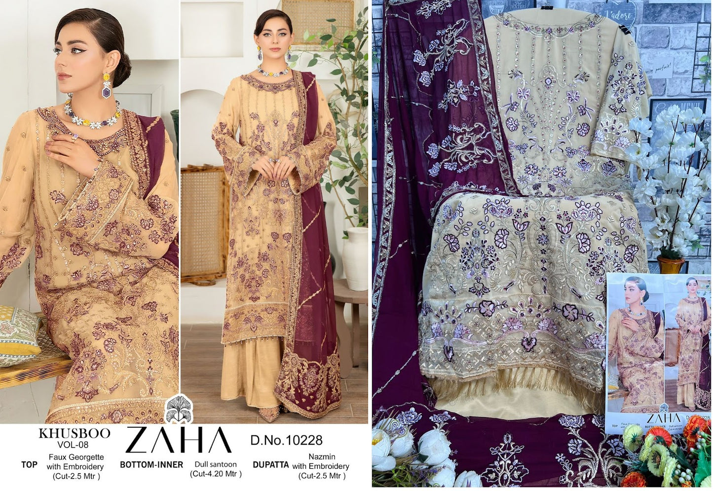 Khushbu Vol 8 Zaha Georgette Pakistani Salwar Suits