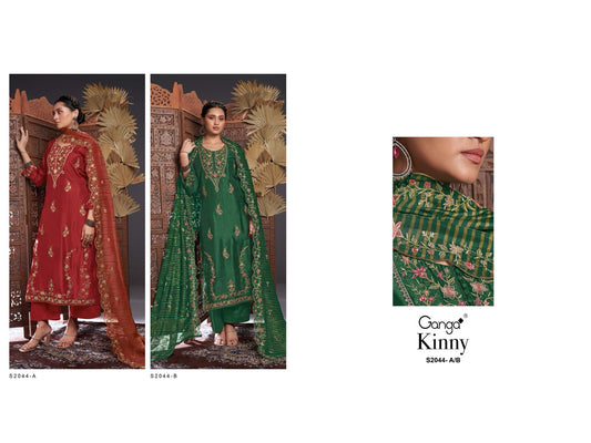 Kinny 2044 Ganga Silk Plazzo Style Suits