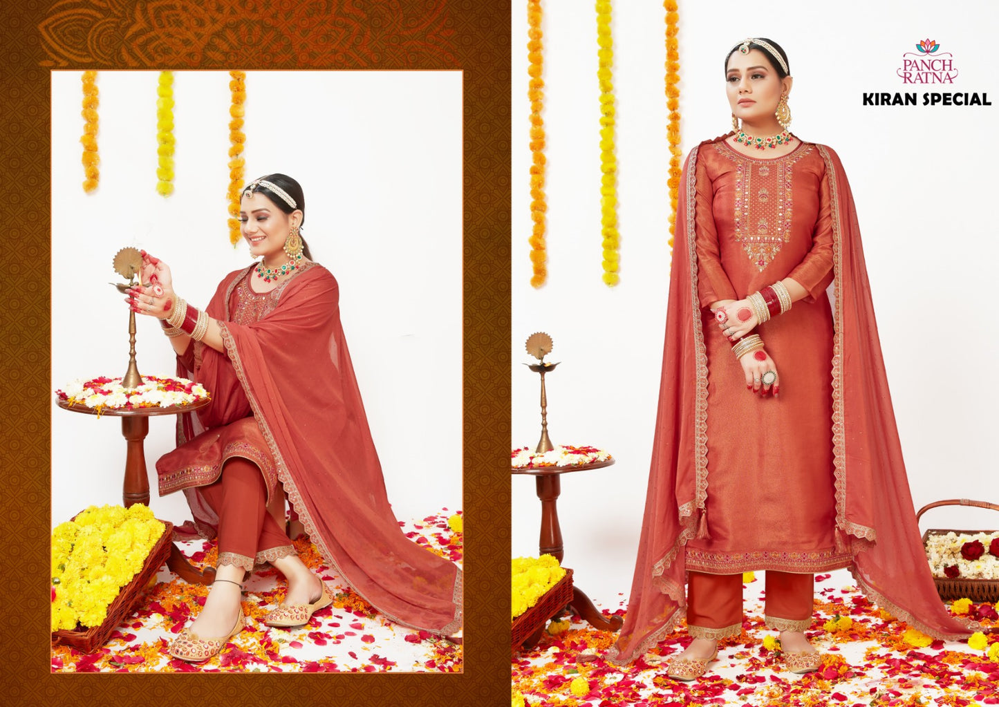 Kiran Special Panch Ratna Organza Pant Style Suits