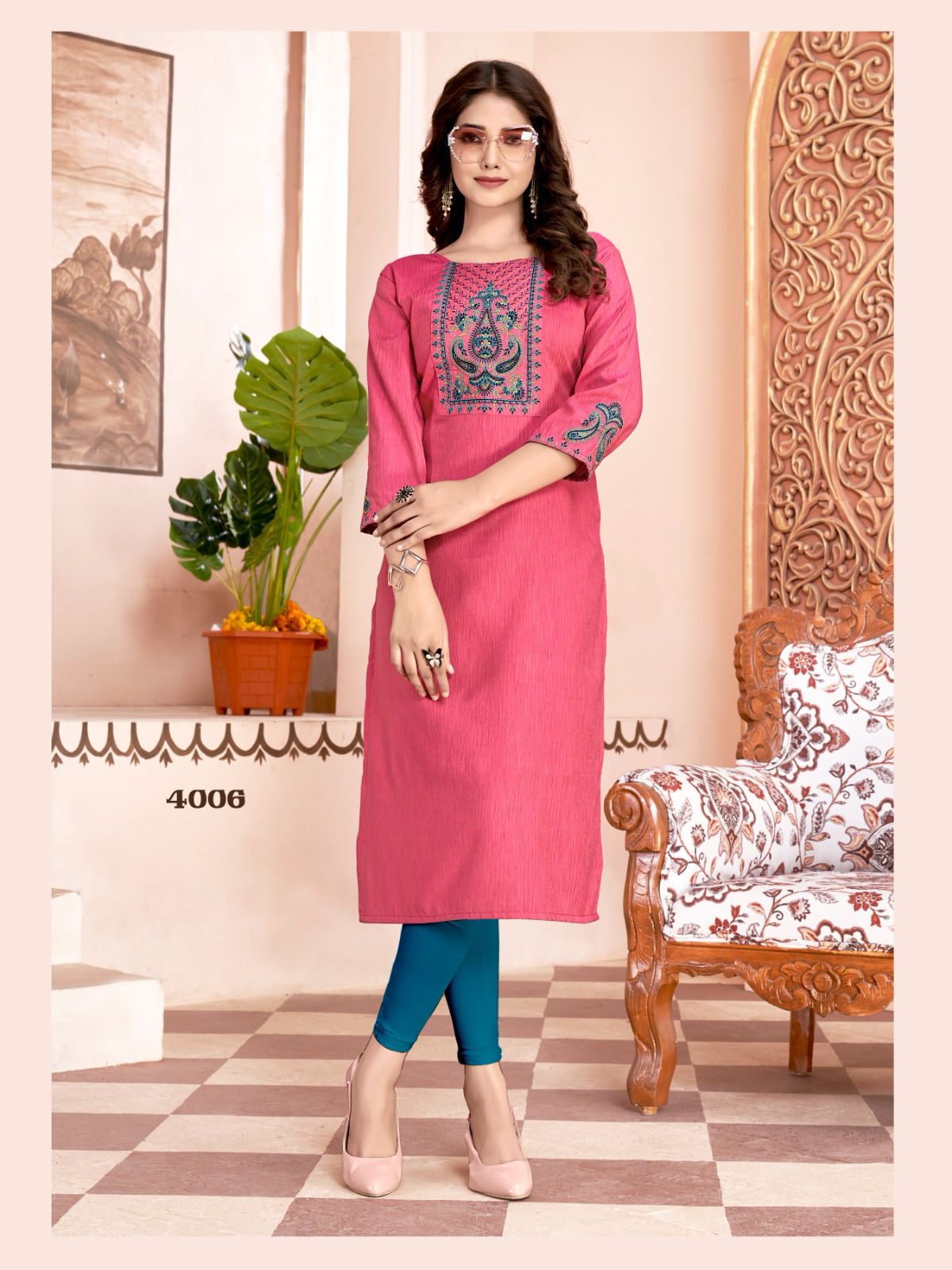 Kit Kat Vol 4 Colour Pix Rayon Straight Cut Kurtis