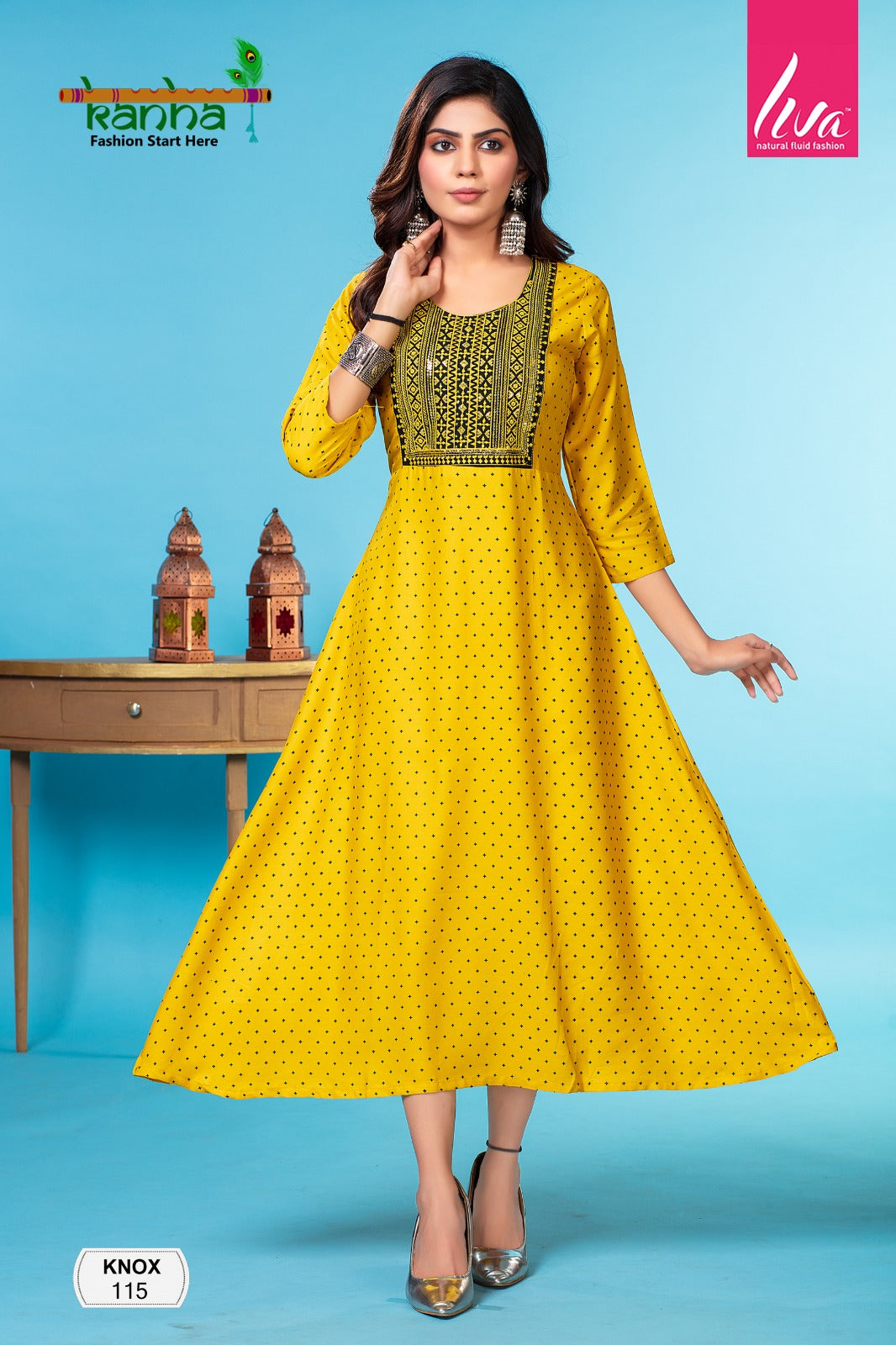 Knox Kanha Rayon Anarkali Kurtis