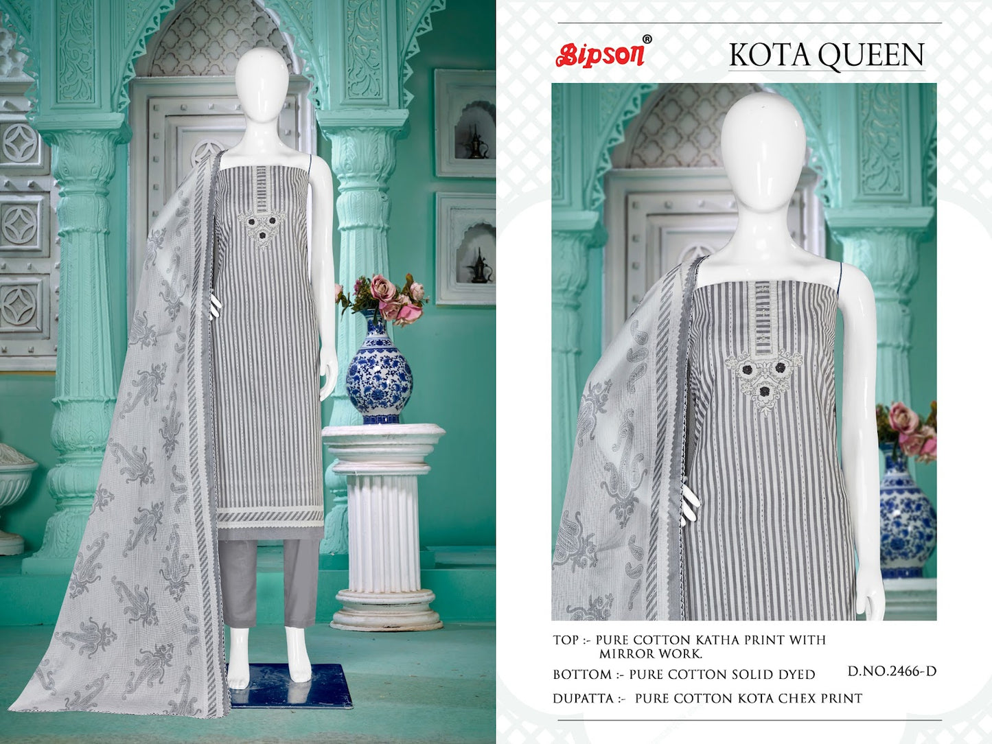 Kota Queen-2466 Bipson Prints Cotton Pant Style Suits