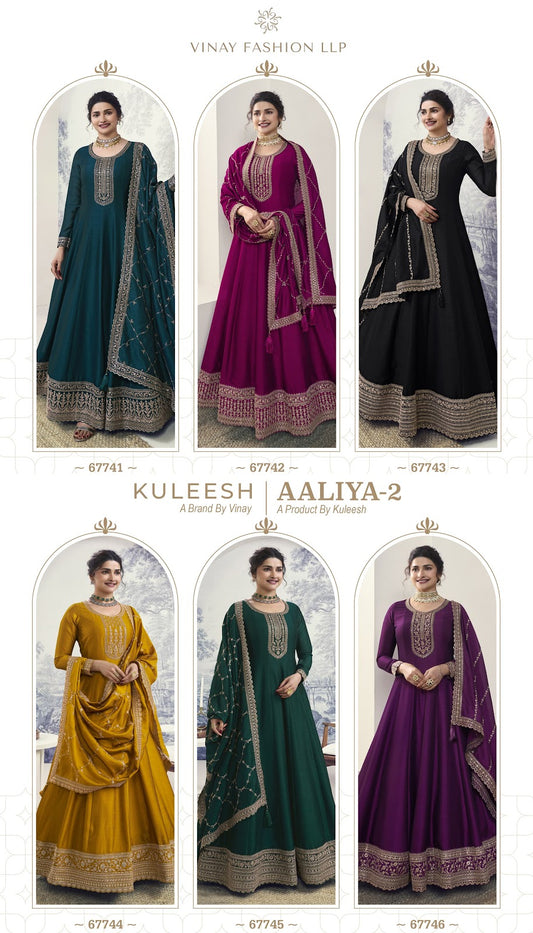 Kuleesh-Aaliya-2 Vinay Fashion Llp Silk Georgette Anarkali Salwar Suits