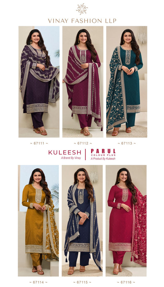 Kuleesh Parul Colourplus Vinay Fashion Llp Dola Plazzo Style Suits