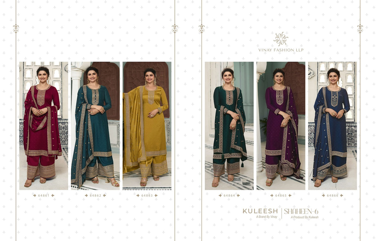 Kuleesh Shaheen 6 Vinay Fashion Llp Georgette Plazzo Style Suits