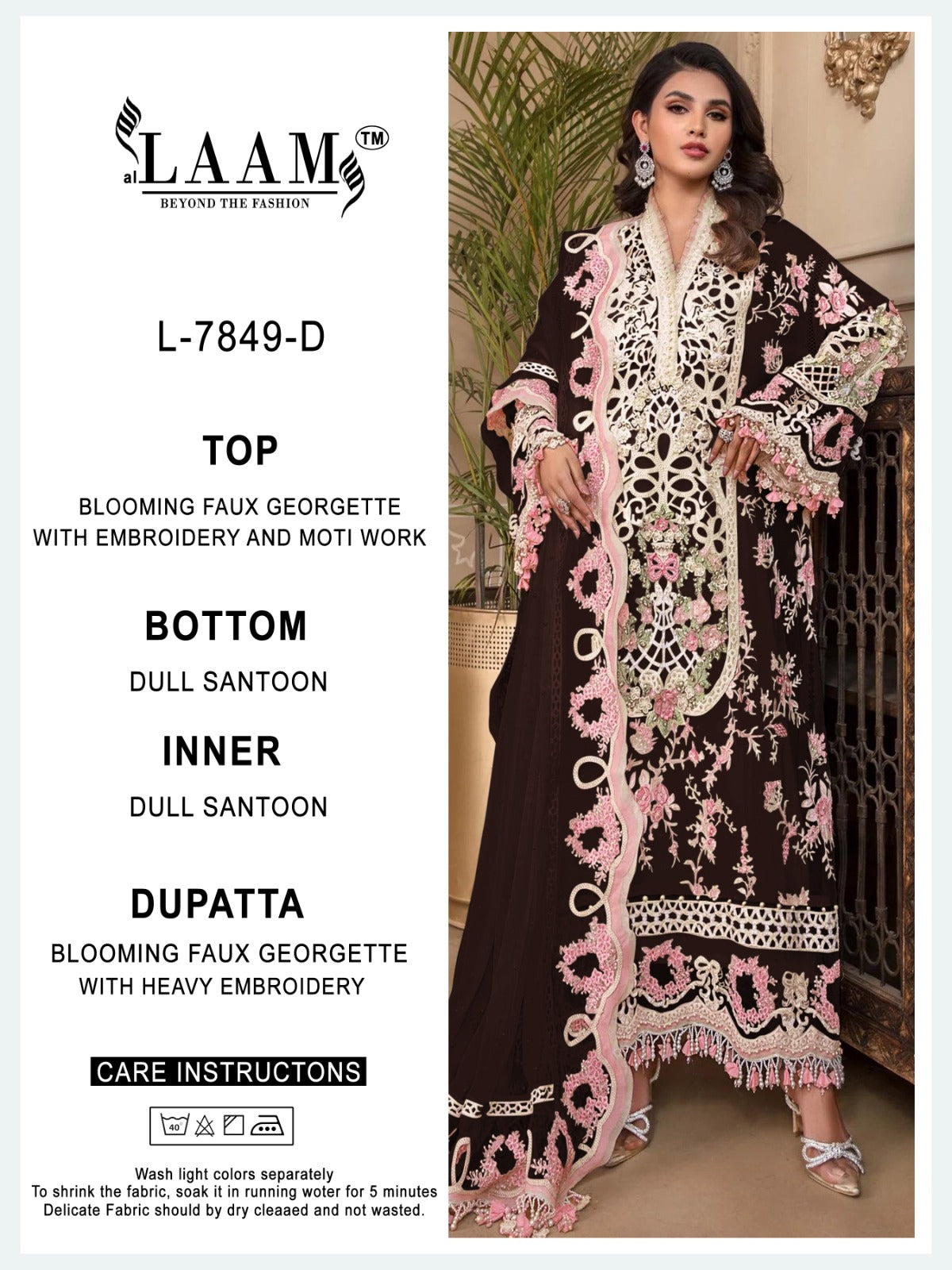 L 7849 Al Laam Georgette Pakistani Salwar Suits
