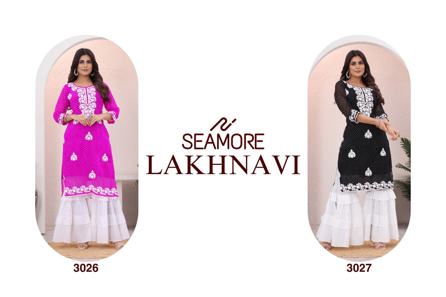 Lakhnavi Seamore Chanderi Silk Long Straight Kurti