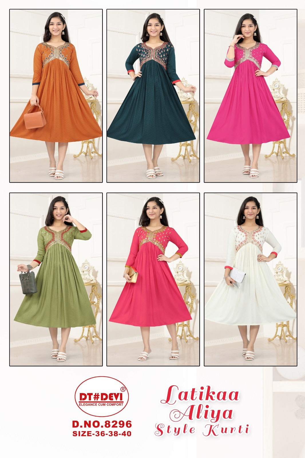Latikaa-8296 Dt Devi Rayon Girls Kurti