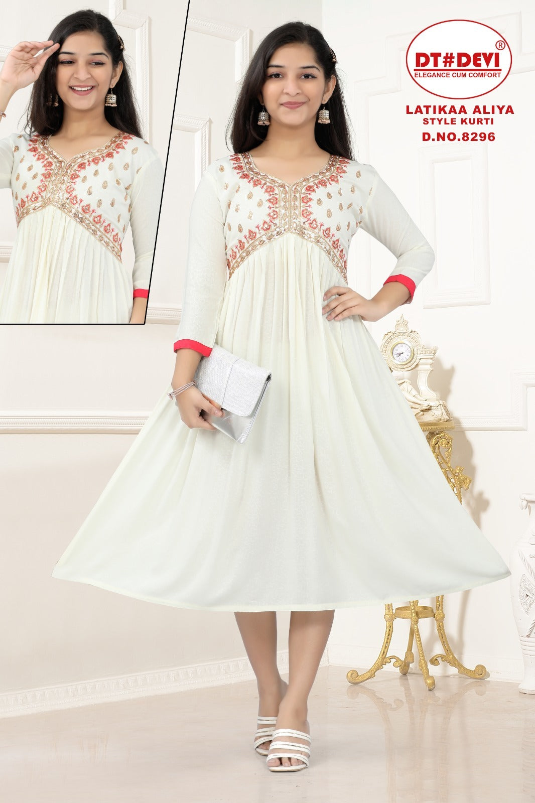 Latikaa-8296 Dt Devi Rayon Girls Kurti